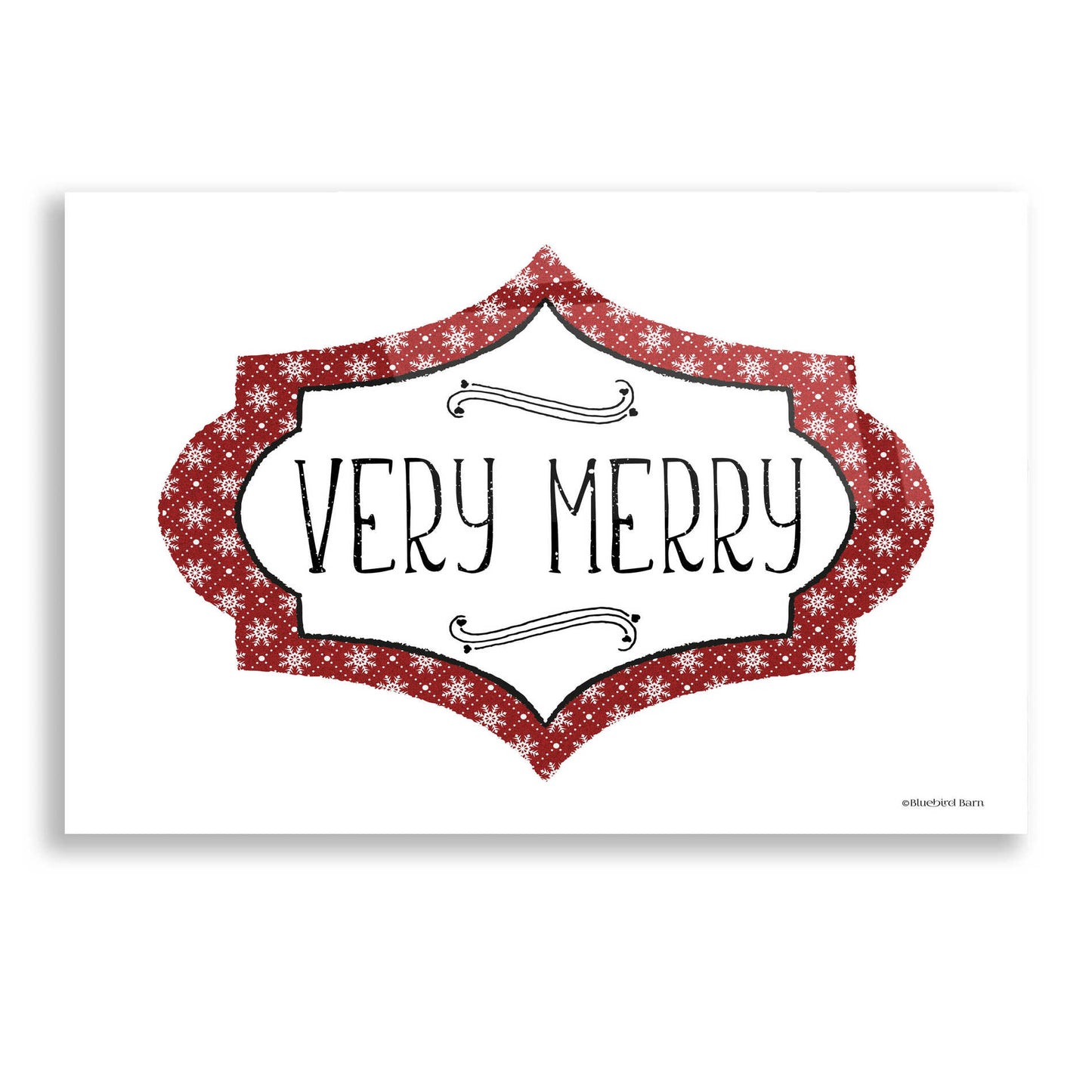 Epic Art 'Very Merry' by Bluebird Barn, Acrylic Glass Wall Art,16x12