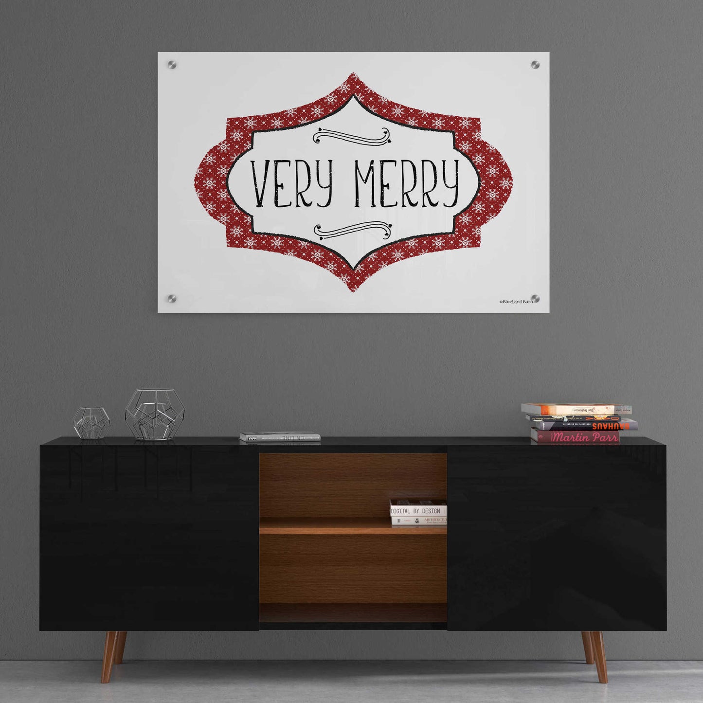 Epic Art 'Very Merry' by Bluebird Barn, Acrylic Glass Wall Art,36x24