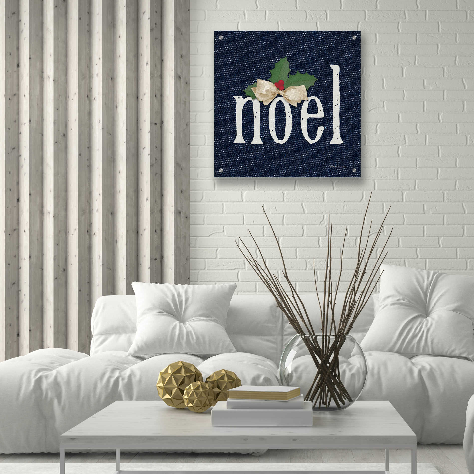 Epic Art 'Noel' by Bluebird Barn, Acrylic Glass Wall Art,24x24