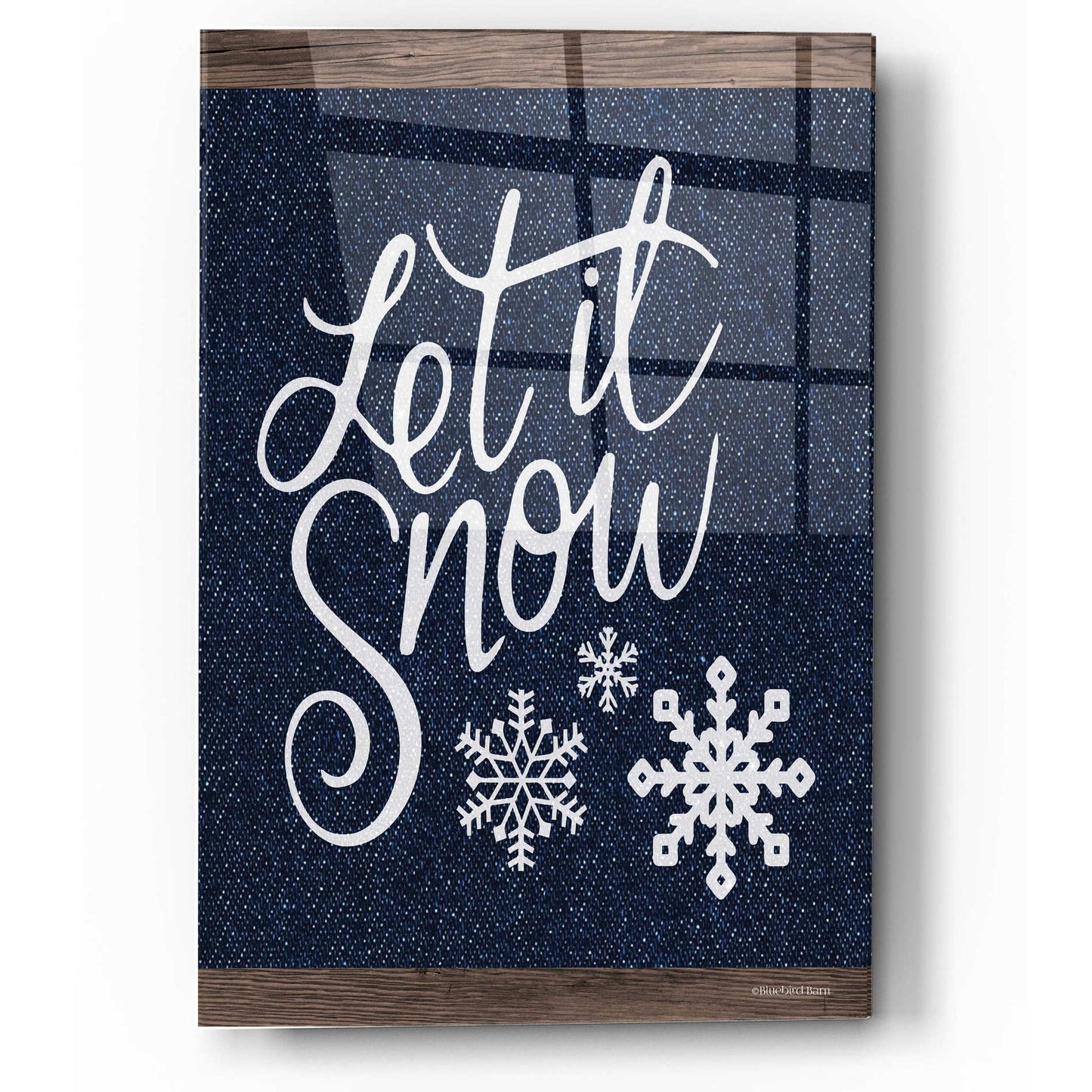 Epic Art 'Let It Snow' by Bluebird Barn, Acrylic Glass Wall Art,12x16