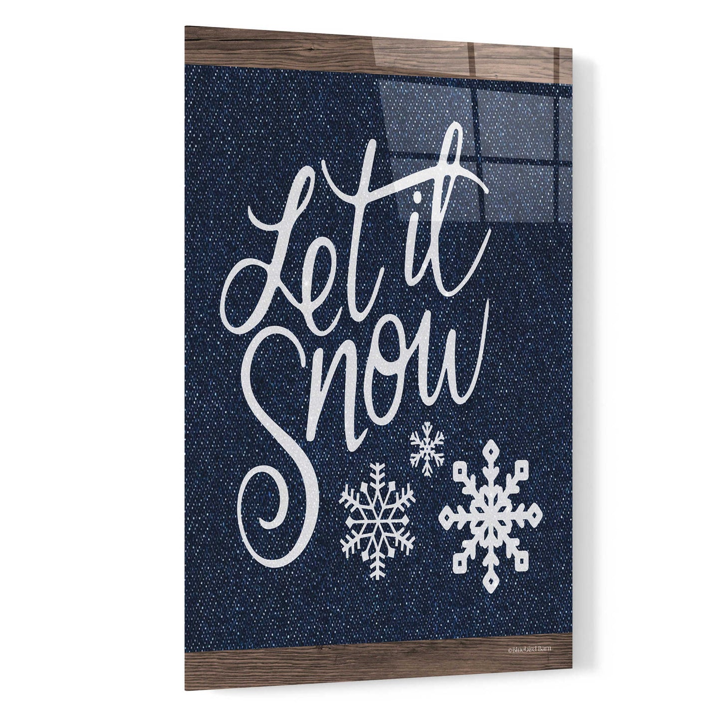 Epic Art 'Let It Snow' by Bluebird Barn, Acrylic Glass Wall Art,16x24