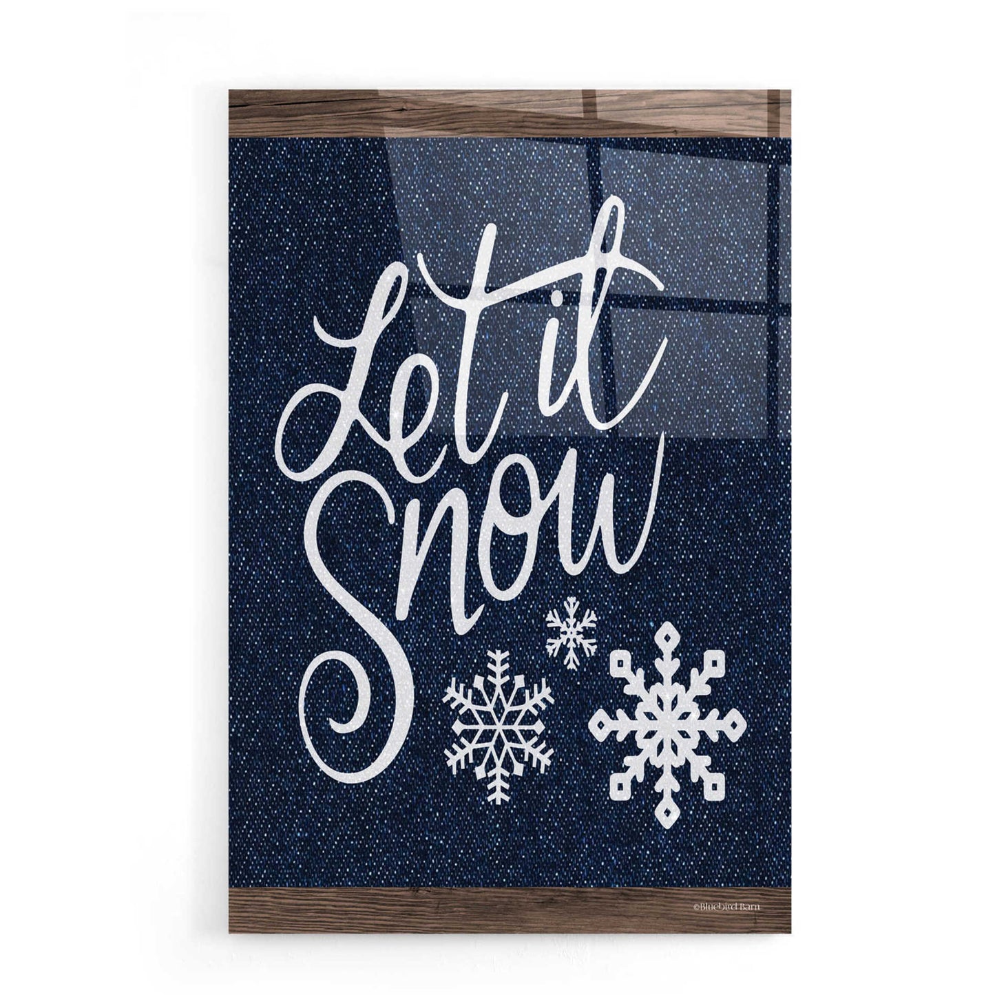 Epic Art 'Let It Snow' by Bluebird Barn, Acrylic Glass Wall Art,16x24