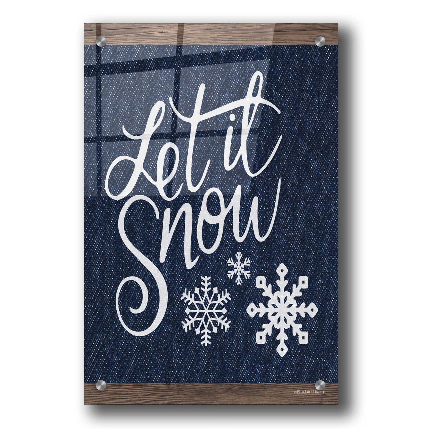 Epic Art 'Let It Snow' by Bluebird Barn, Acrylic Glass Wall Art,24x36