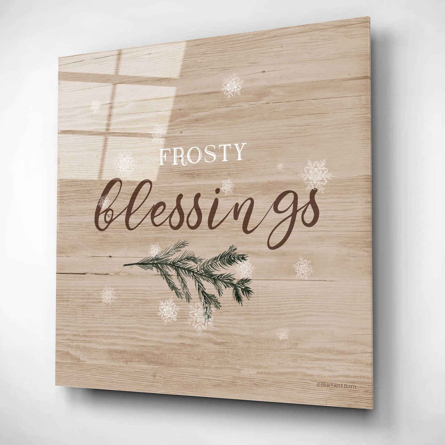 Epic Art 'Frosty Blessings I' by Bluebird Barn, Acrylic Glass Wall Art,12x12