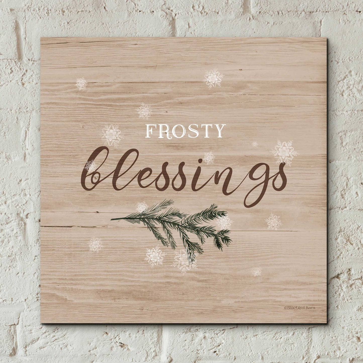 Epic Art 'Frosty Blessings I' by Bluebird Barn, Acrylic Glass Wall Art,12x12