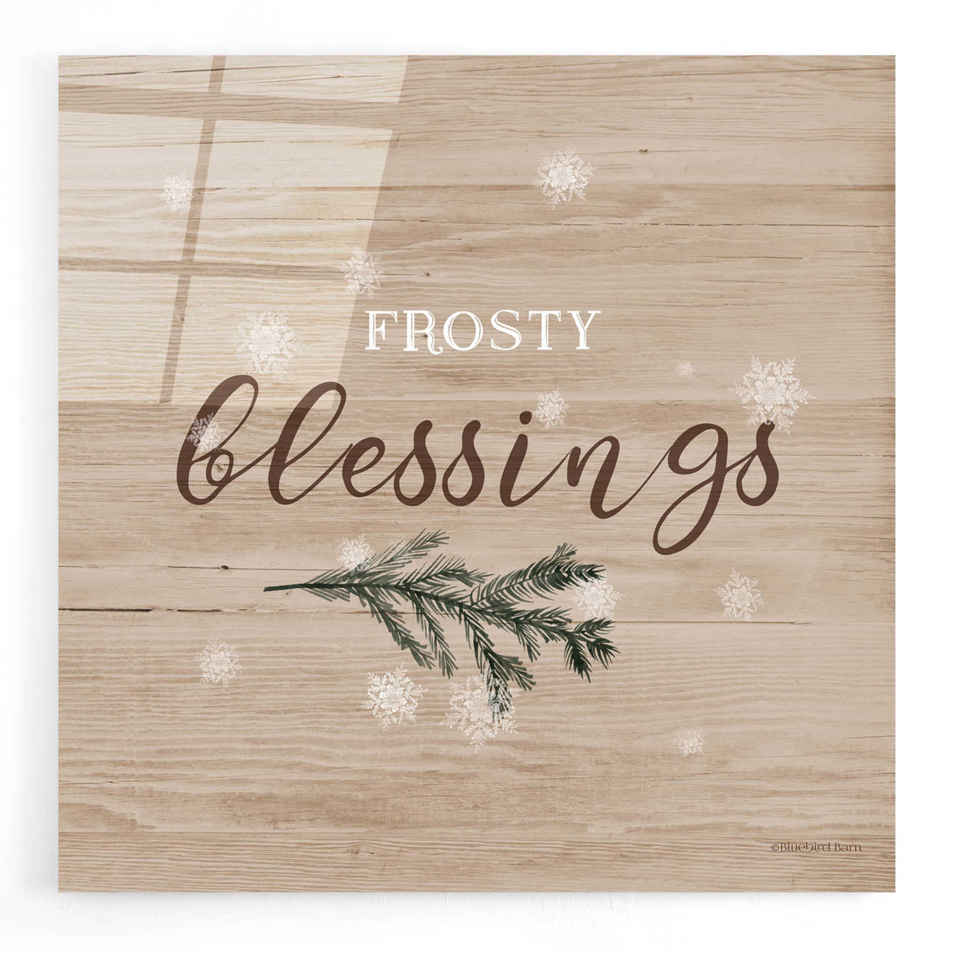 Epic Art 'Frosty Blessings I' by Bluebird Barn, Acrylic Glass Wall Art,12x12