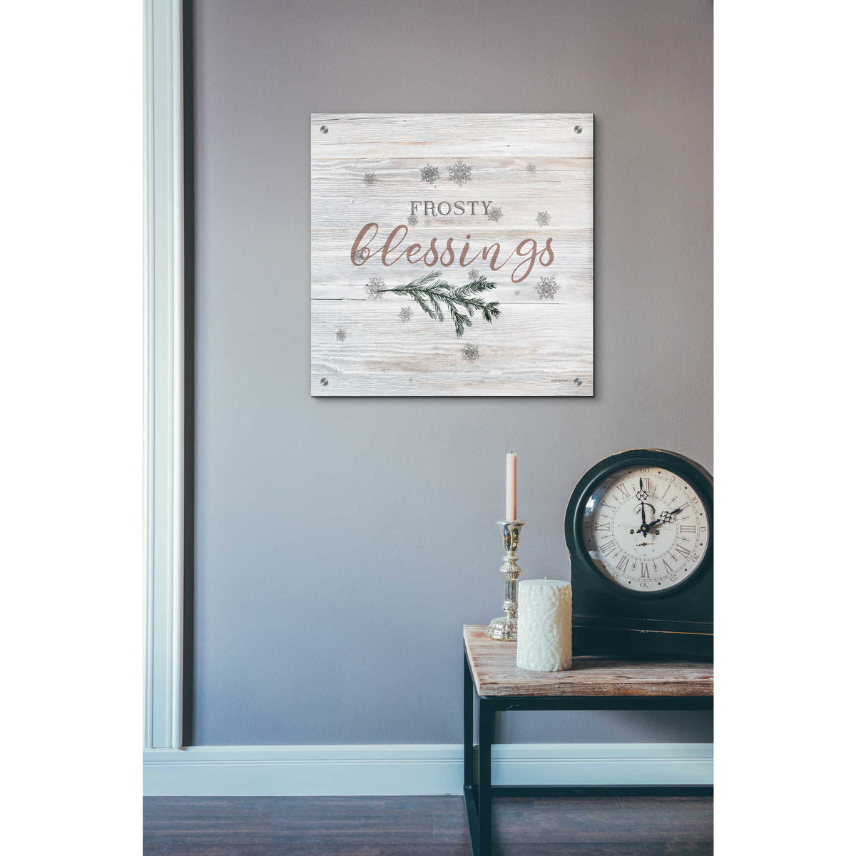 Epic Art 'Frosty Blessings II' by Bluebird Barn, Acrylic Glass Wall Art,24x24