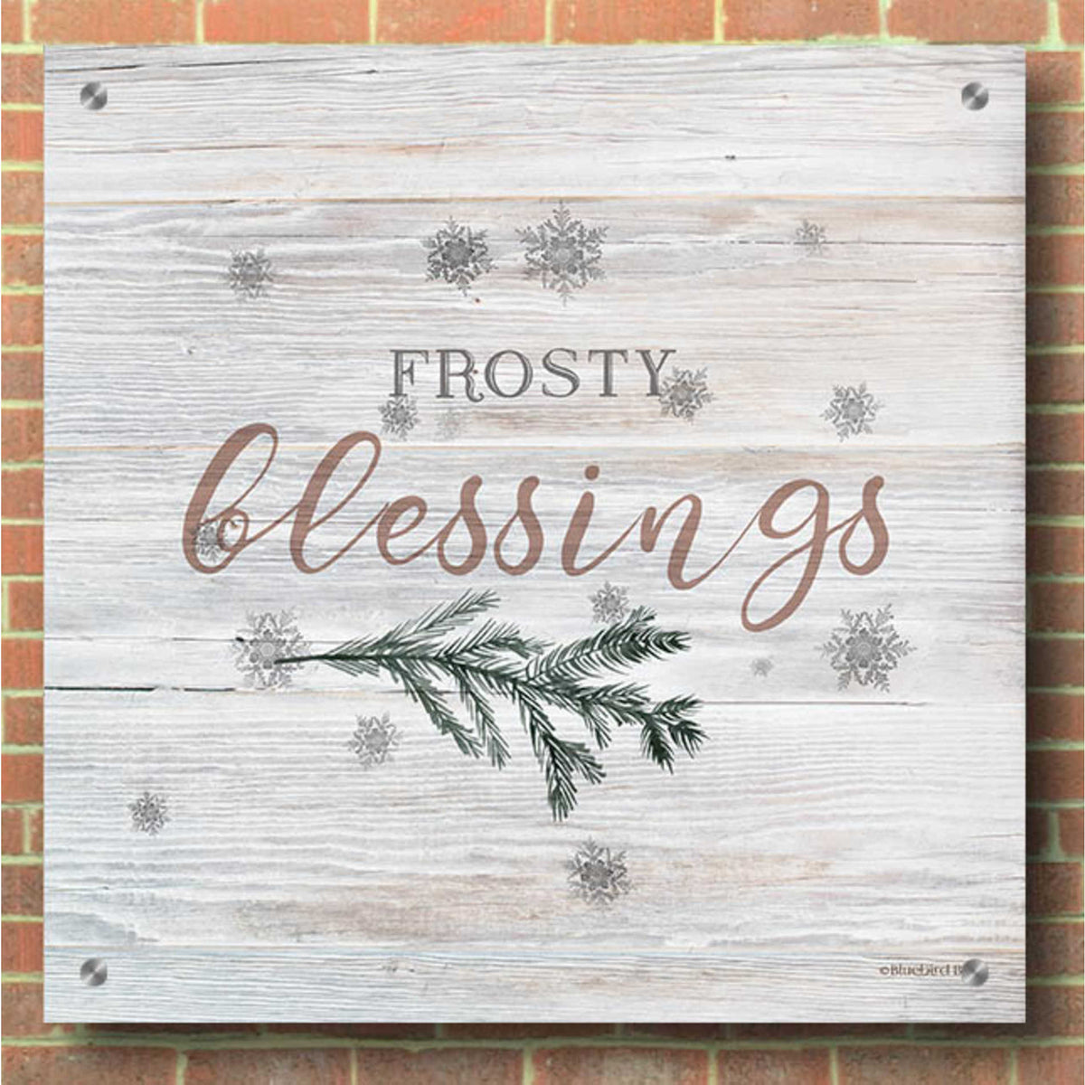 Epic Art 'Frosty Blessings II' by Bluebird Barn, Acrylic Glass Wall Art,36x36