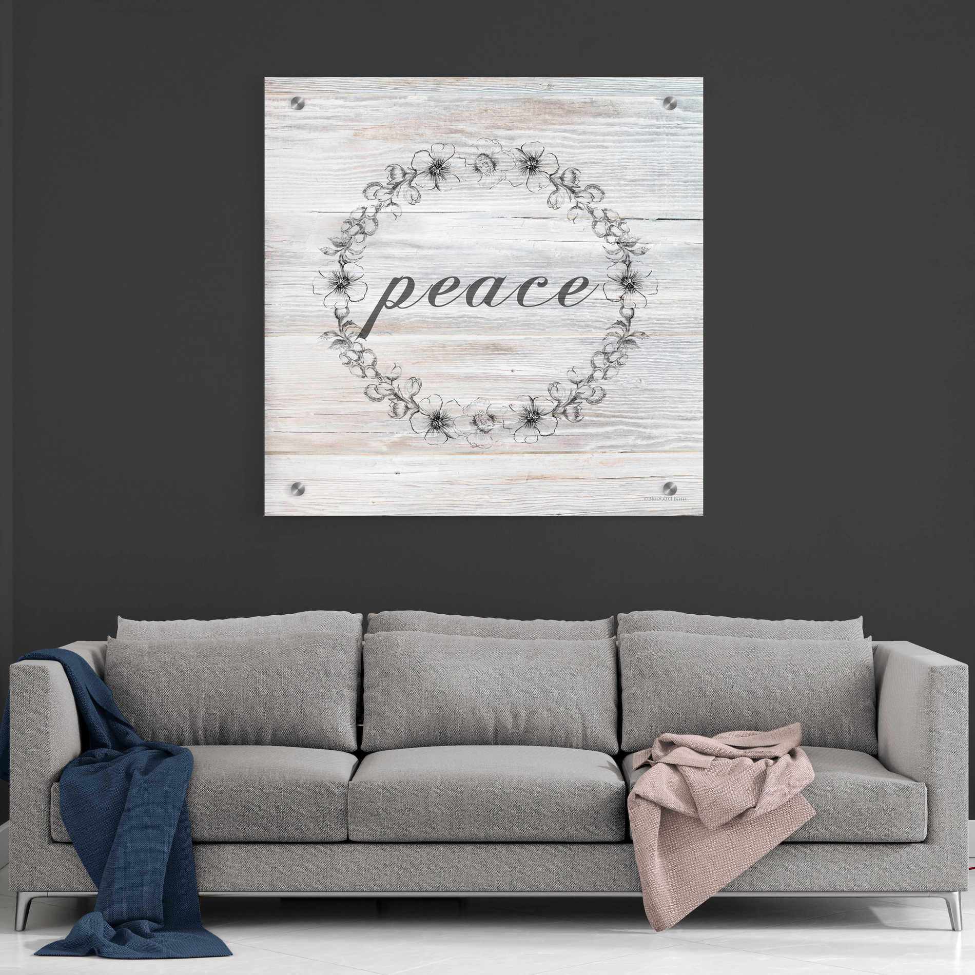 Epic Art 'Peace' by Bluebird Barn, Acrylic Glass Wall Art,36x36