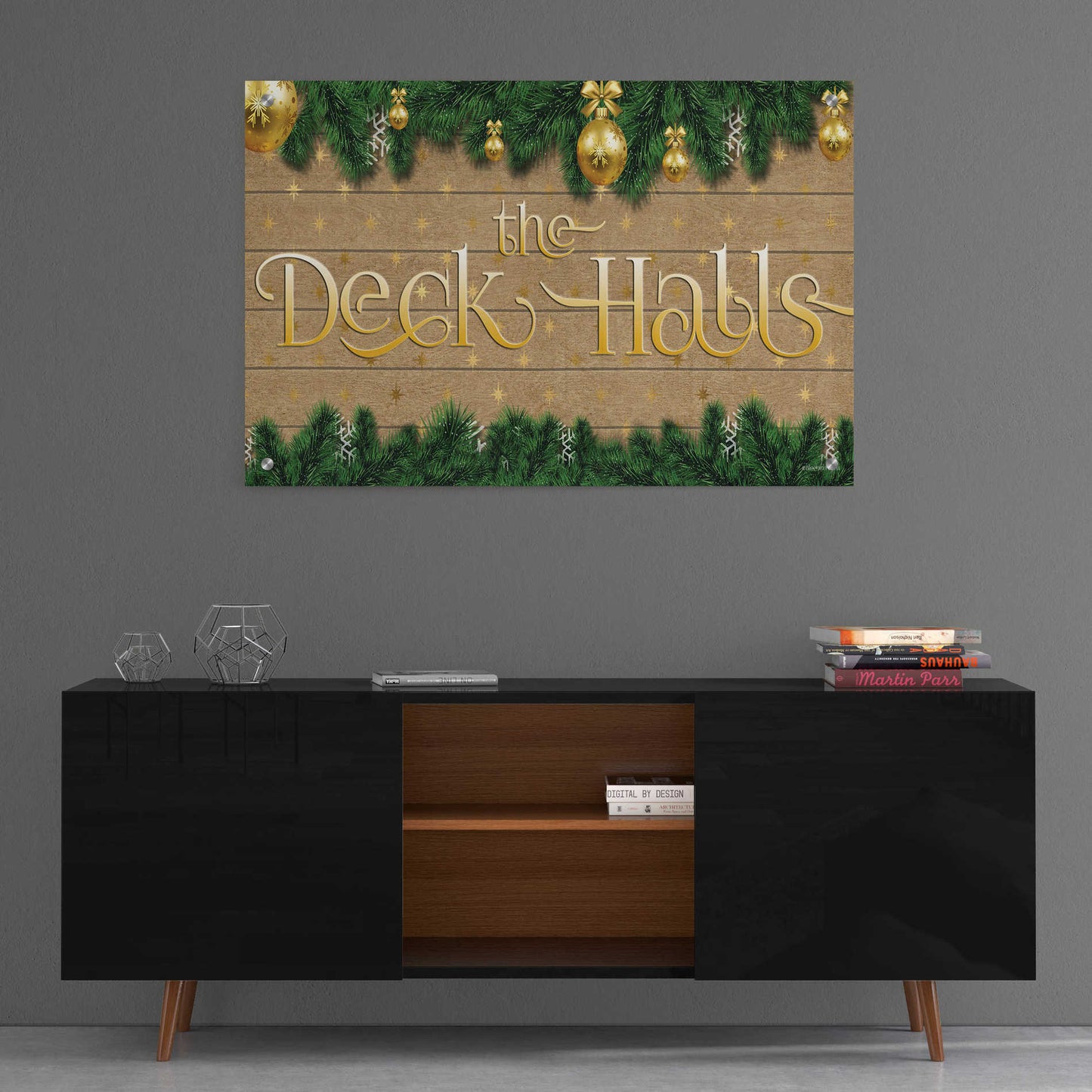 Epic Art 'Deck the Halls' by Bluebird Barn, Acrylic Glass Wall Art,36x24