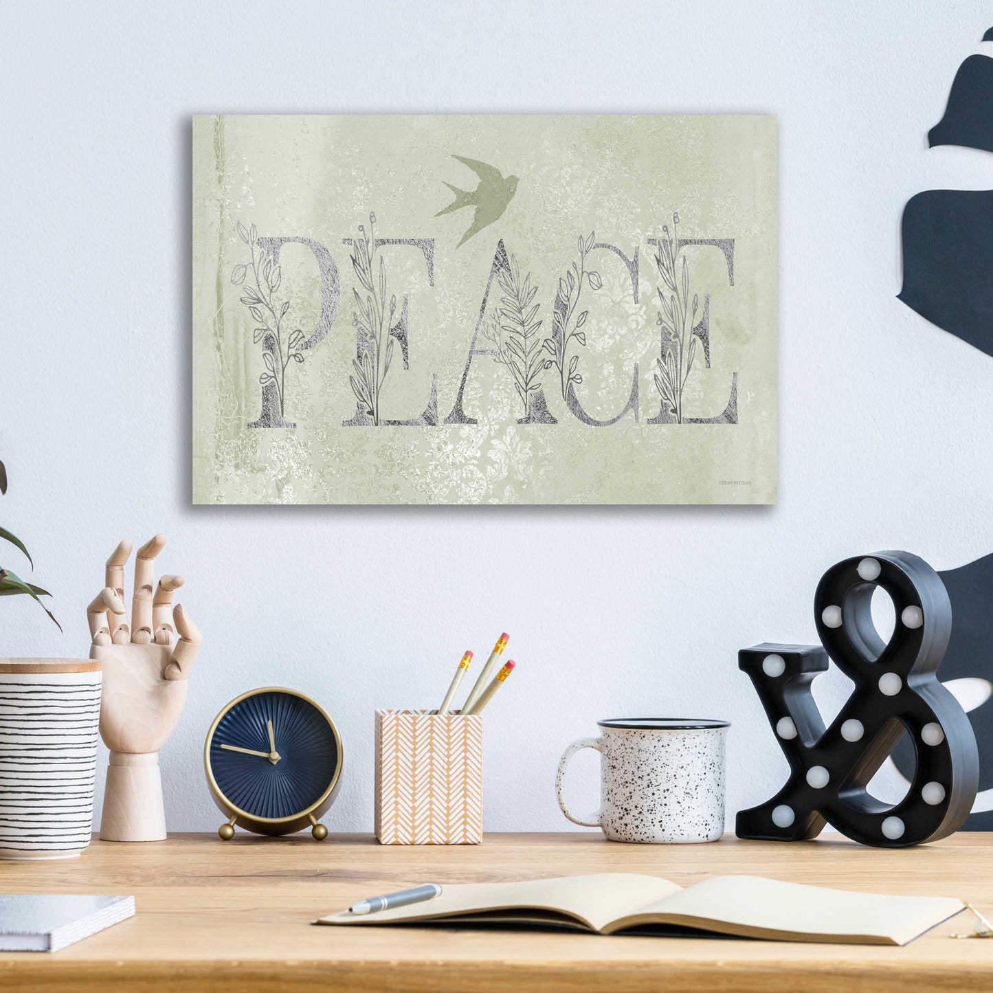 Epic Art 'Peace II' by Bluebird Barn, Acrylic Glass Wall Art,16x12