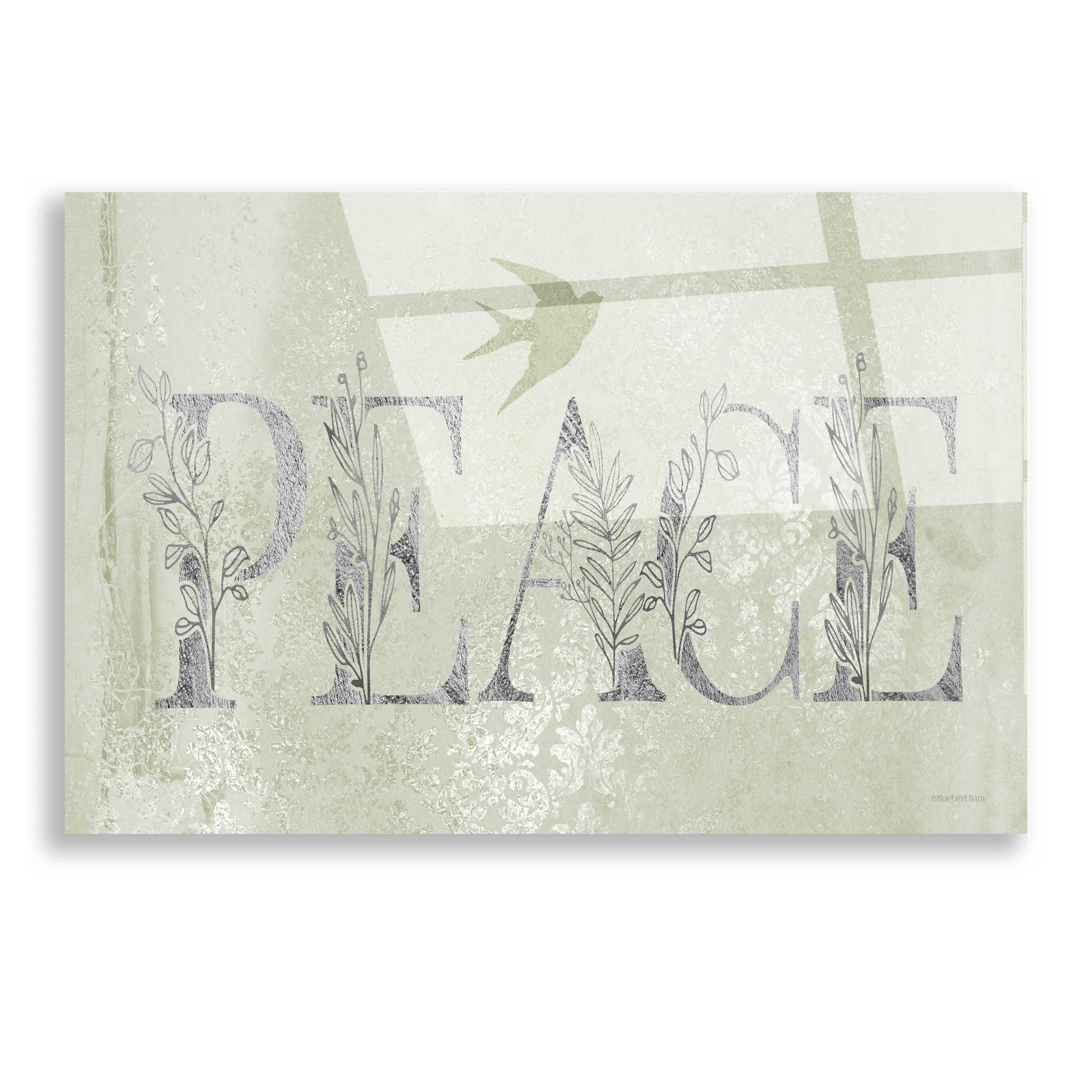 Epic Art 'Peace II' by Bluebird Barn, Acrylic Glass Wall Art,16x12