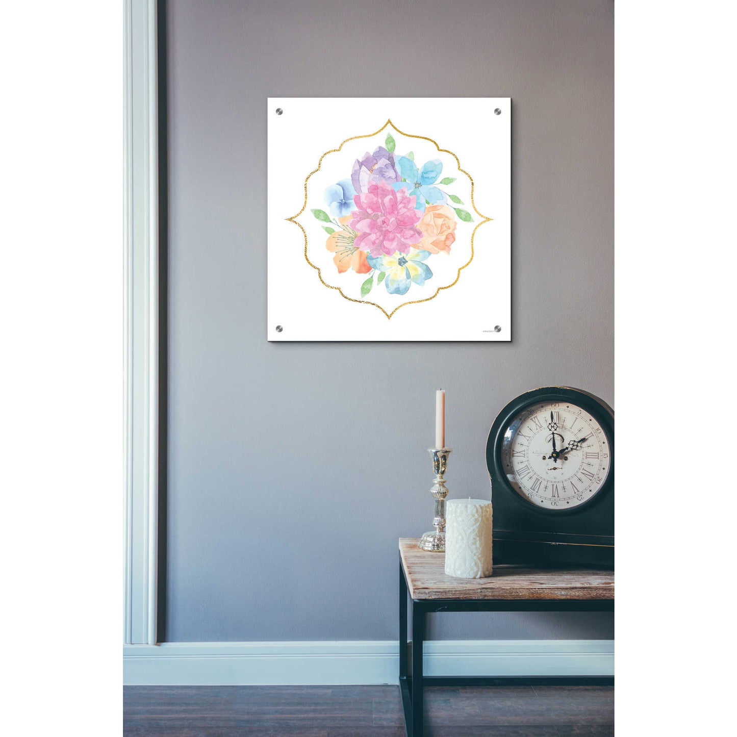 Epic Art 'Floral Center Flower' by Bluebird Barn, Acrylic Glass Wall Art,24x24