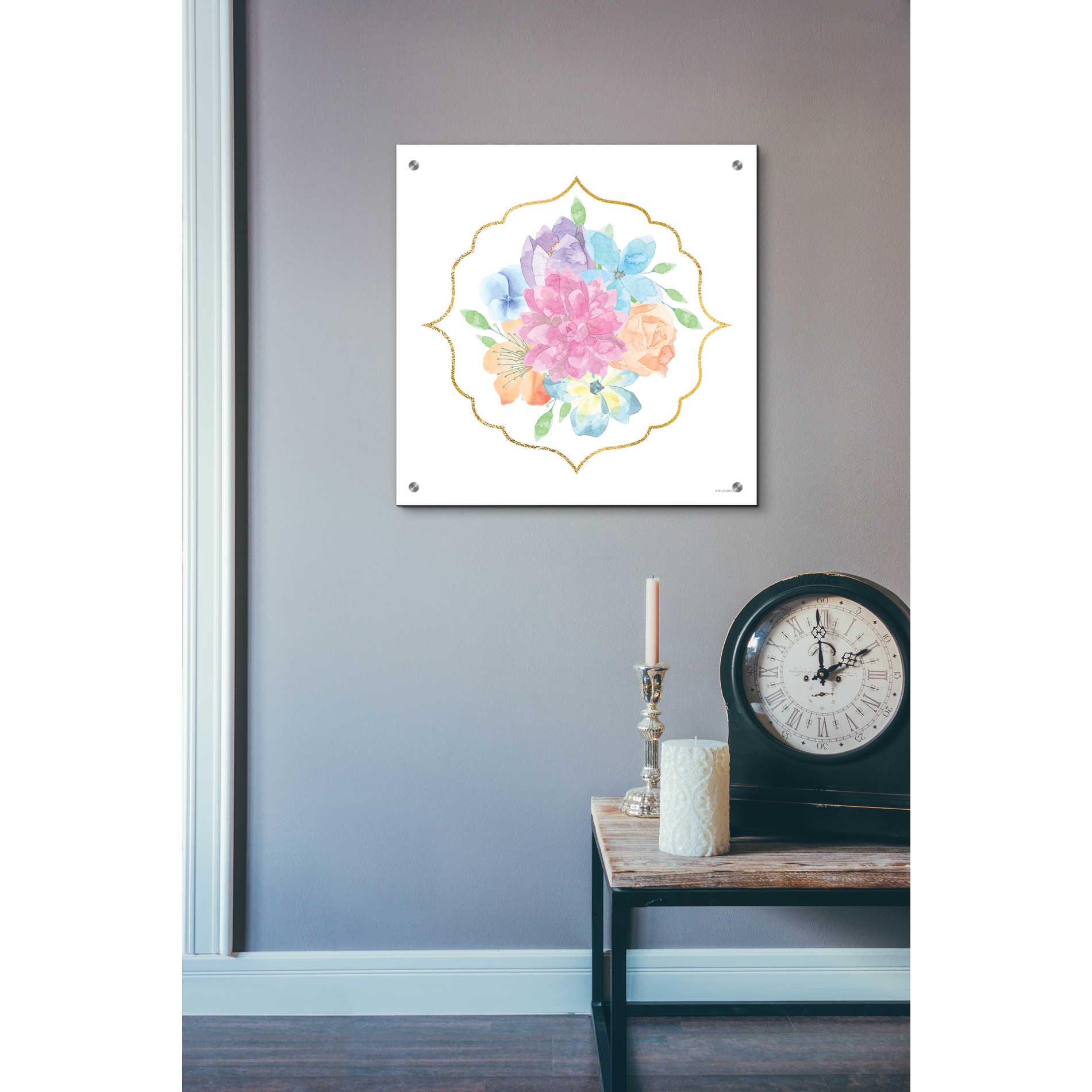 Epic Art 'Floral Center Flower' by Bluebird Barn, Acrylic Glass Wall Art,24x24