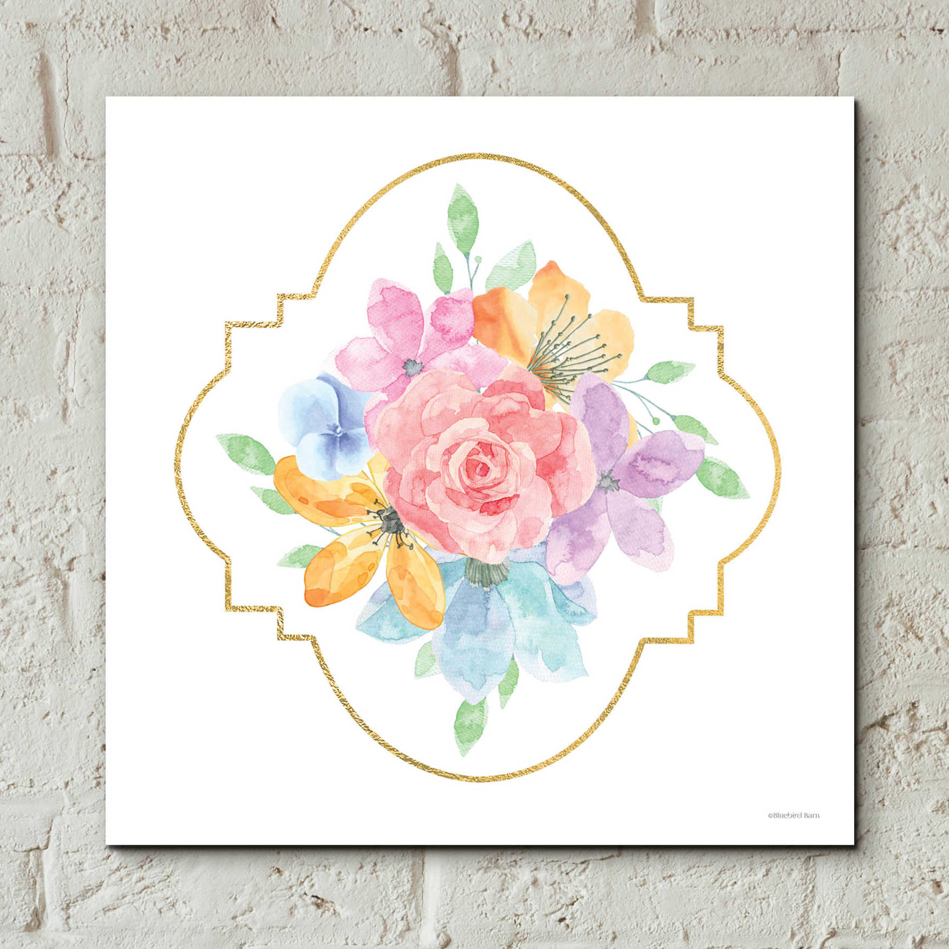 Epic Art 'Floral Center Rose' by Bluebird Barn, Acrylic Glass Wall Art,12x12