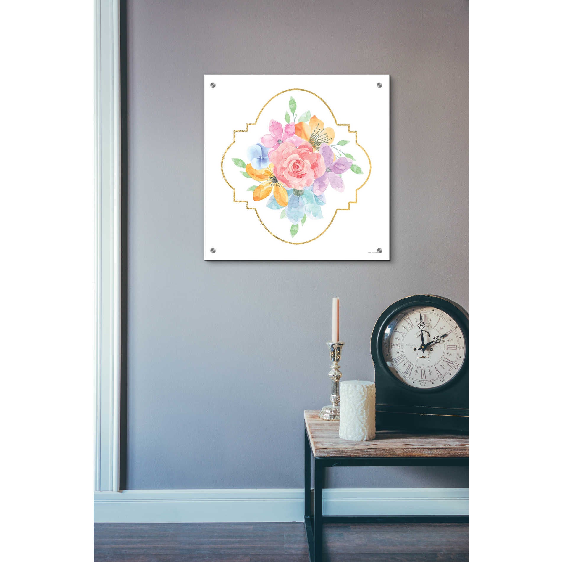 Epic Art 'Floral Center Rose' by Bluebird Barn, Acrylic Glass Wall Art,24x24