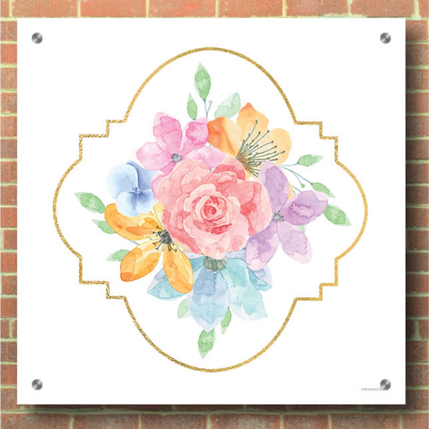 Epic Art 'Floral Center Rose' by Bluebird Barn, Acrylic Glass Wall Art,36x36