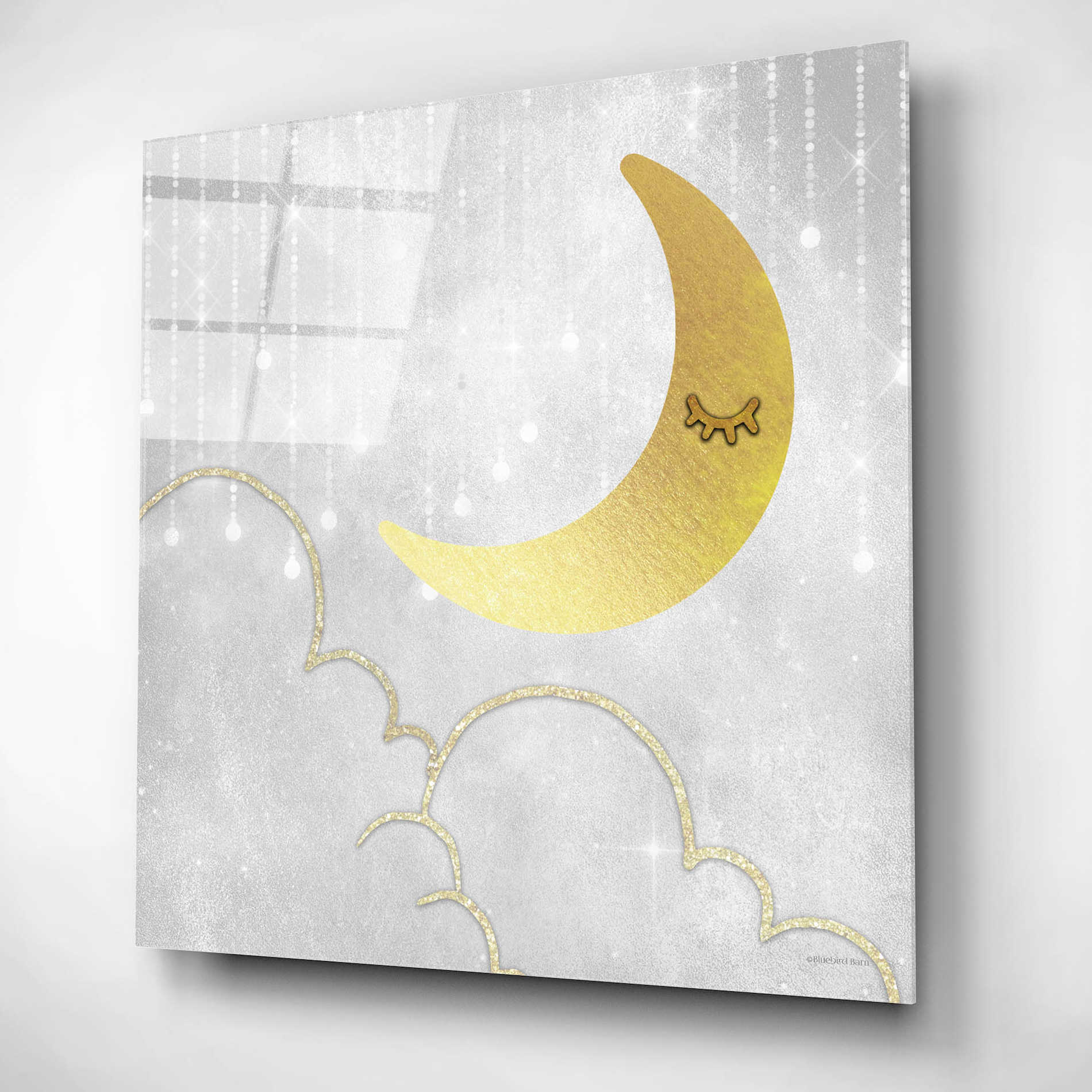 Epic Art 'Gold Moon' by Bluebird Barn, Acrylic Glass Wall Art,12x12