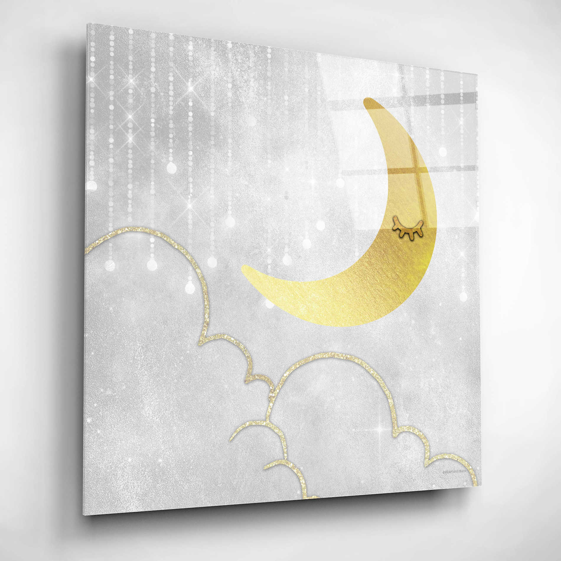 Epic Art 'Gold Moon' by Bluebird Barn, Acrylic Glass Wall Art,12x12