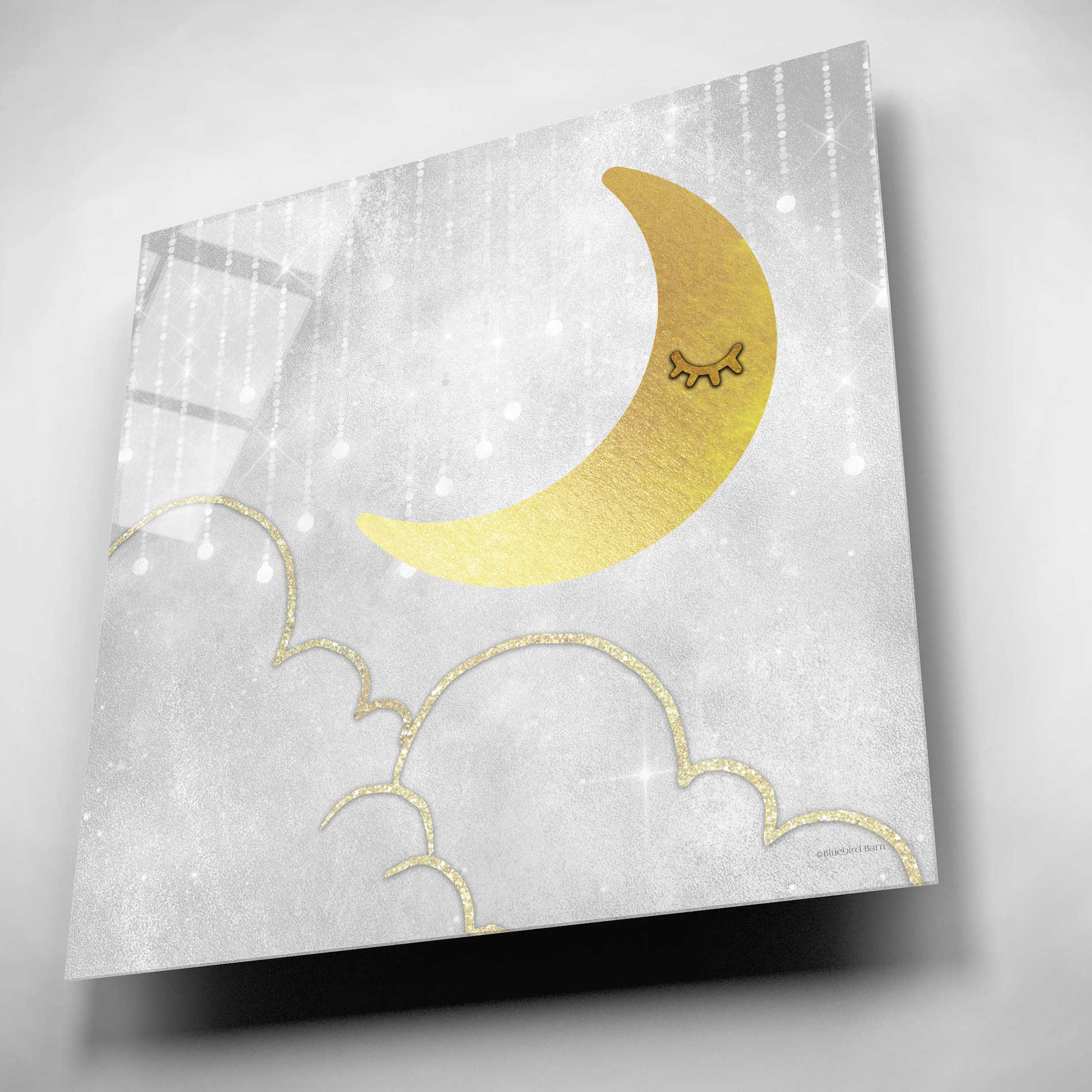 Epic Art 'Gold Moon' by Bluebird Barn, Acrylic Glass Wall Art,12x12