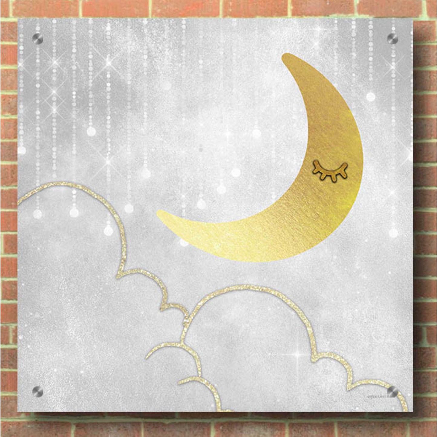 Epic Art 'Gold Moon' by Bluebird Barn, Acrylic Glass Wall Art,36x36