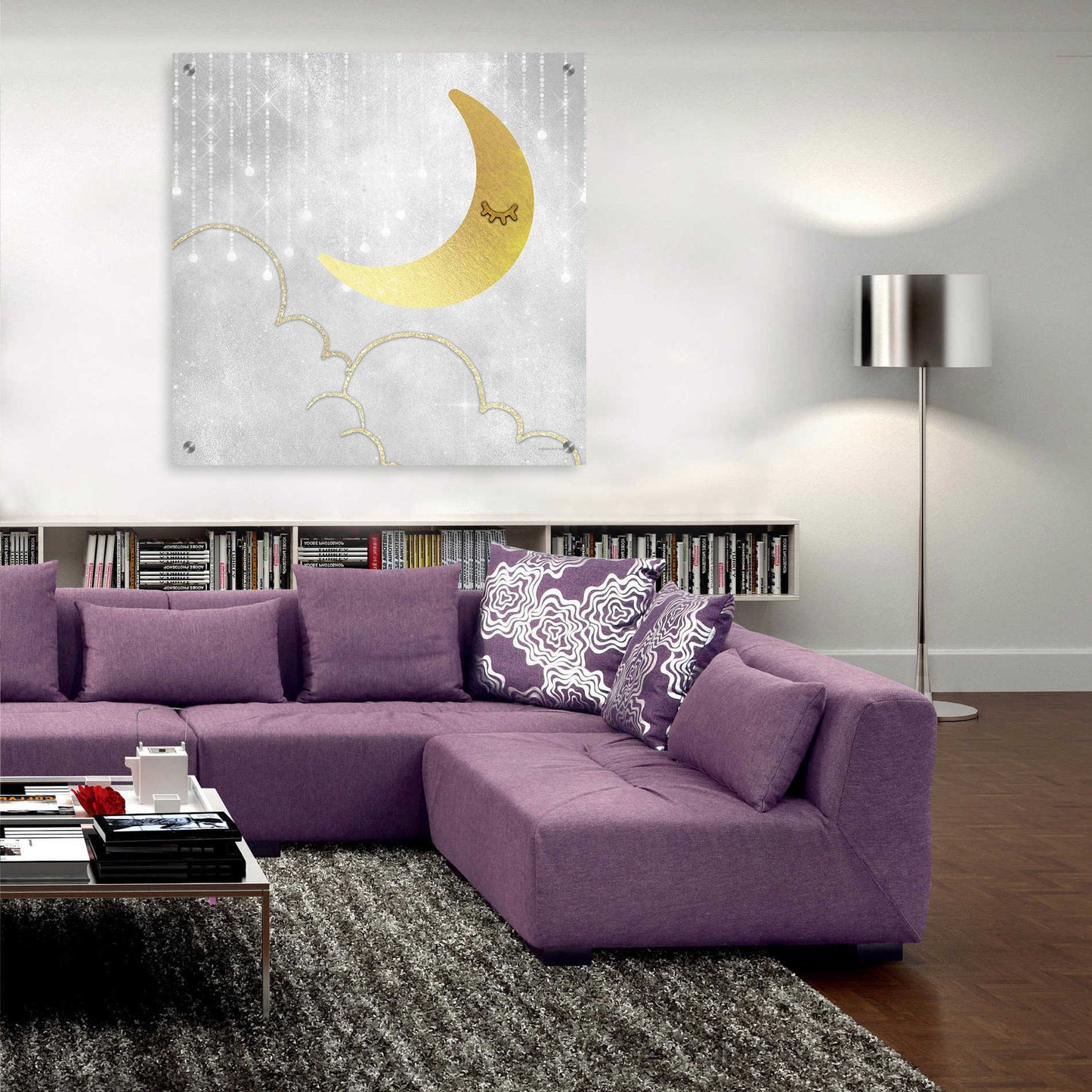 Epic Art 'Gold Moon' by Bluebird Barn, Acrylic Glass Wall Art,36x36