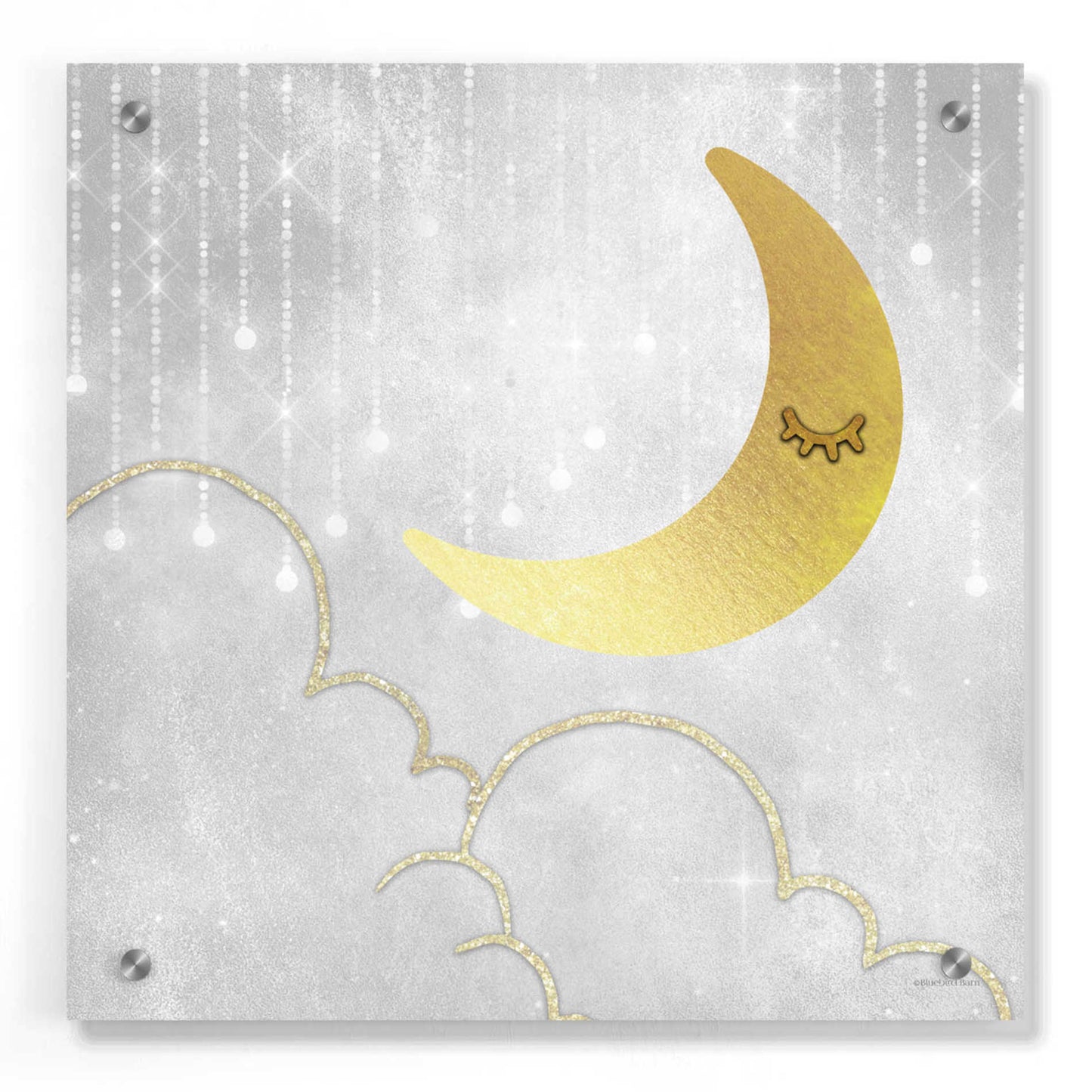 Epic Art 'Gold Moon' by Bluebird Barn, Acrylic Glass Wall Art,36x36