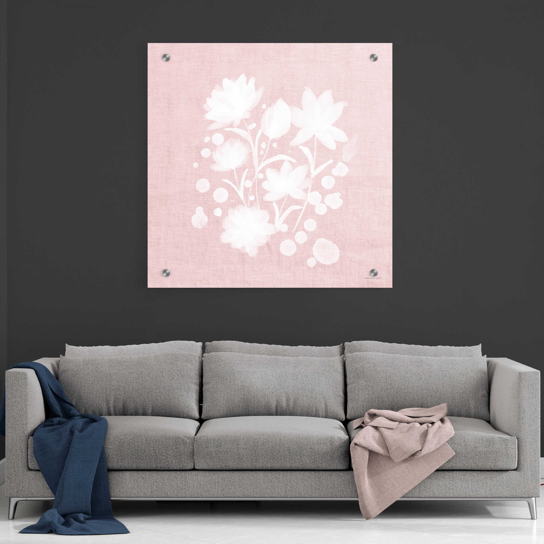 Epic Art 'Pink Flower Bunch I' by Bluebird Barn, Acrylic Glass Wall Art,36x36