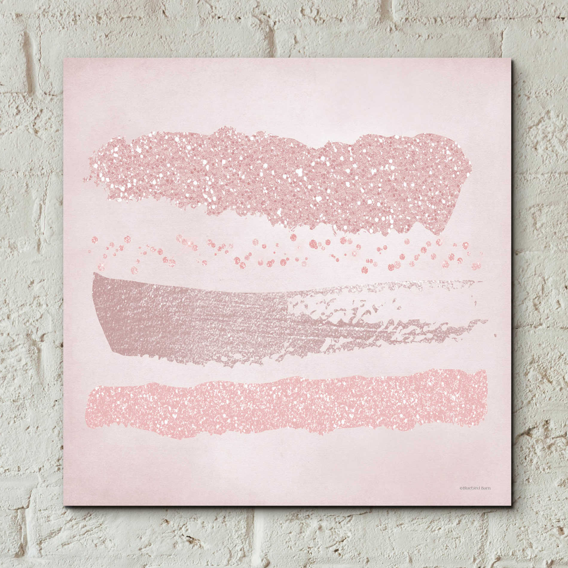 Epic Art 'Pink Glitter I' by Bluebird Barn, Acrylic Glass Wall Art,12x12