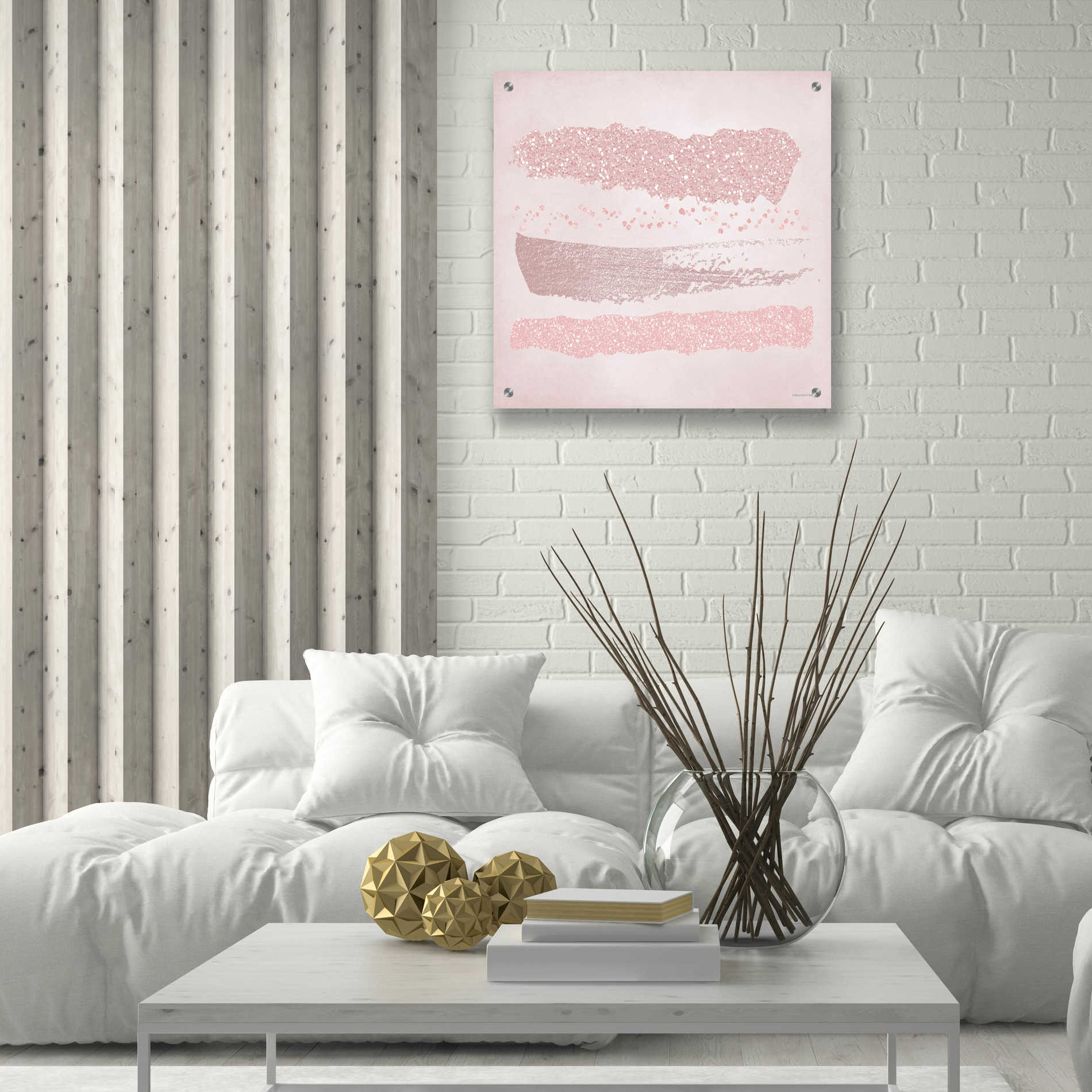 Epic Art 'Pink Glitter I' by Bluebird Barn, Acrylic Glass Wall Art,24x24