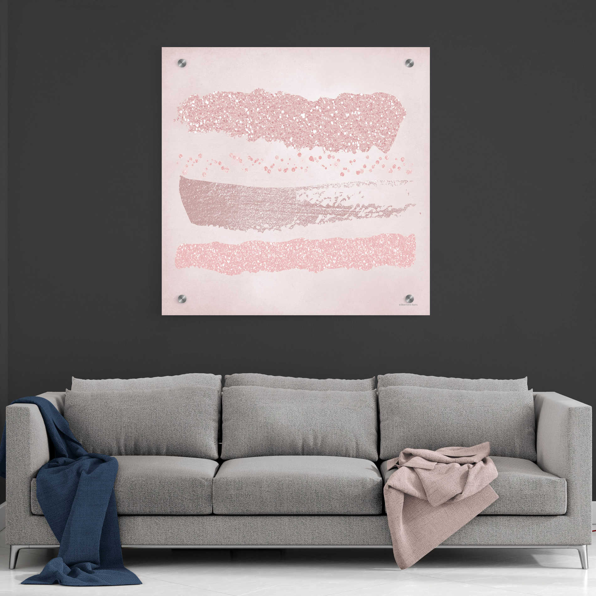 Epic Art 'Pink Glitter I' by Bluebird Barn, Acrylic Glass Wall Art,36x36