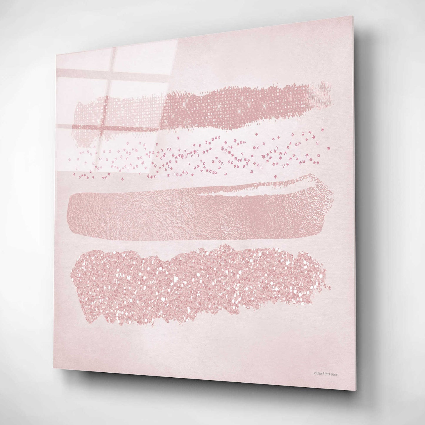 Epic Art 'Pink Glitter II' by Bluebird Barn, Acrylic Glass Wall Art,12x12