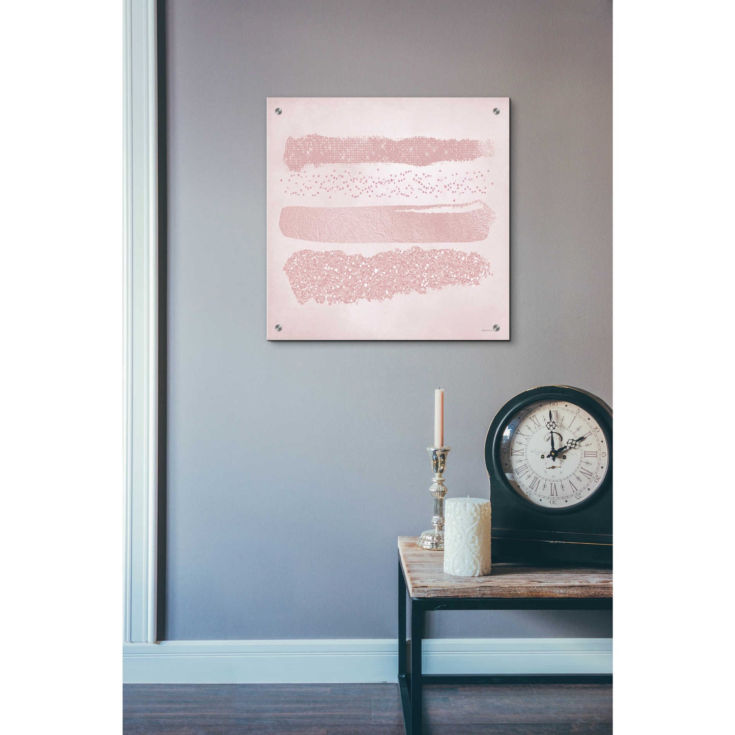 Epic Art 'Pink Glitter II' by Bluebird Barn, Acrylic Glass Wall Art,24x24