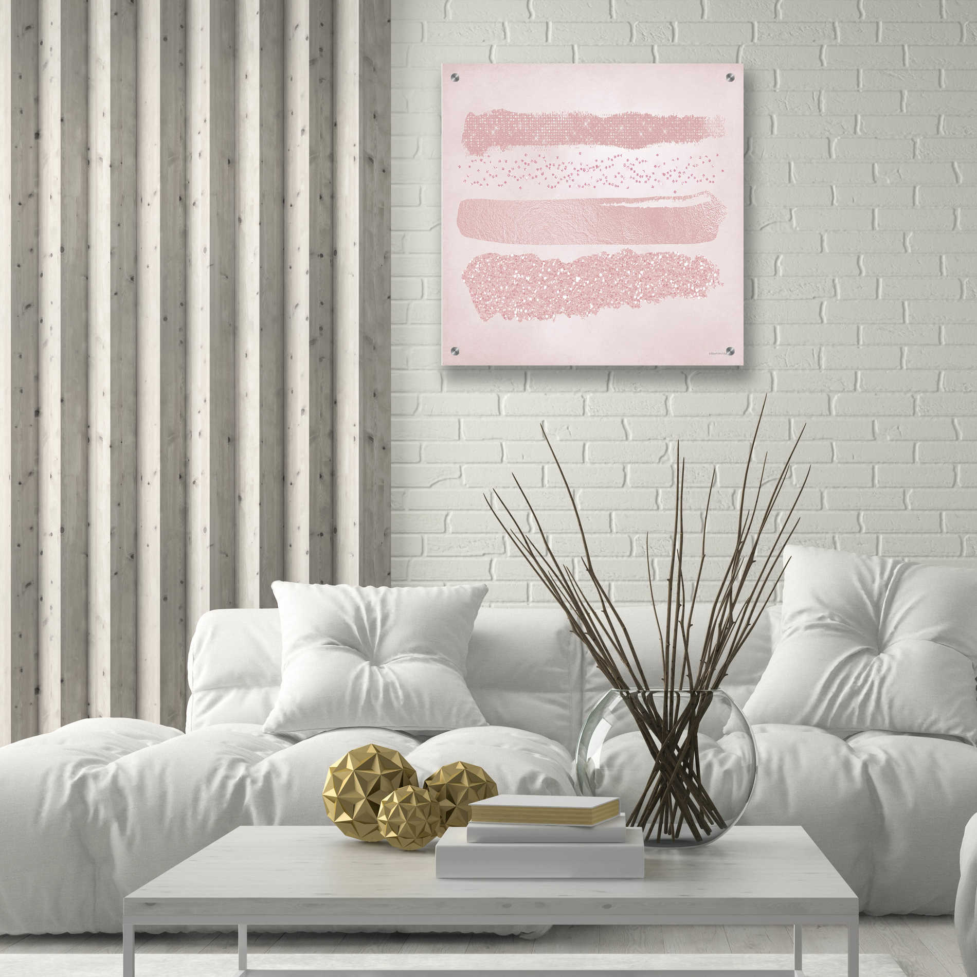 Epic Art 'Pink Glitter II' by Bluebird Barn, Acrylic Glass Wall Art,24x24