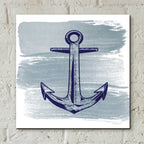 Epic Art 'Brushed Midnight Blue Anchor' by Bluebird Barn, Acrylic Glass Wall Art,12x12