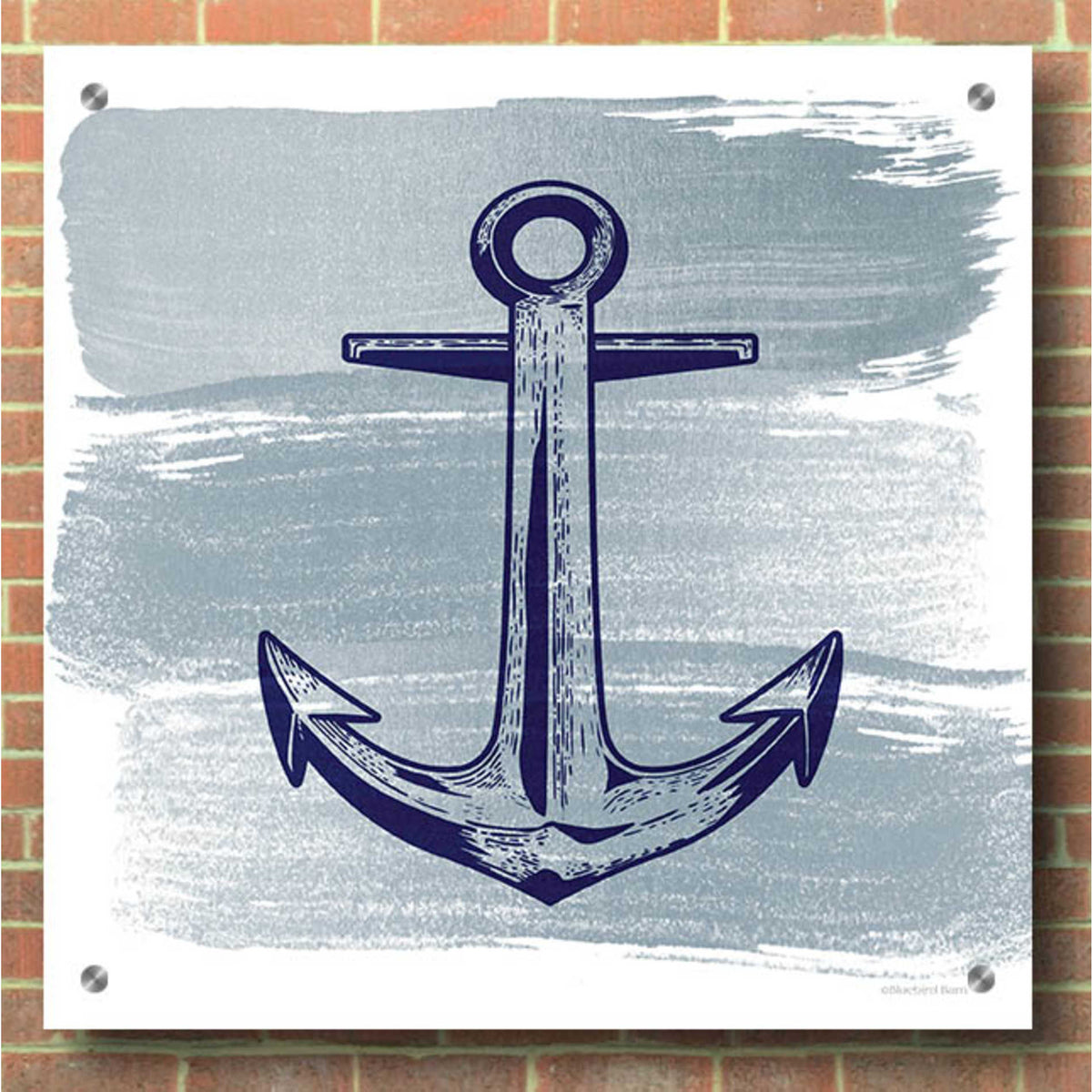 Epic Art 'Brushed Midnight Blue Anchor' by Bluebird Barn, Acrylic Glass Wall Art,36x36