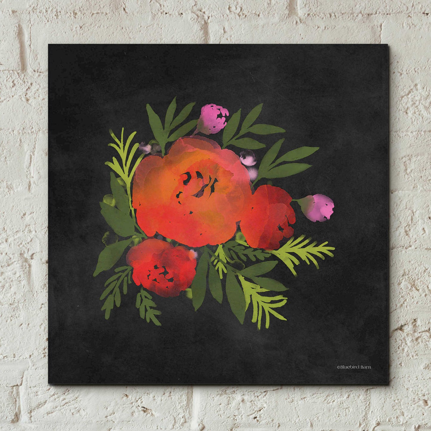 Epic Art 'Red Flower' by Bluebird Barn, Acrylic Glass Wall Art,12x12