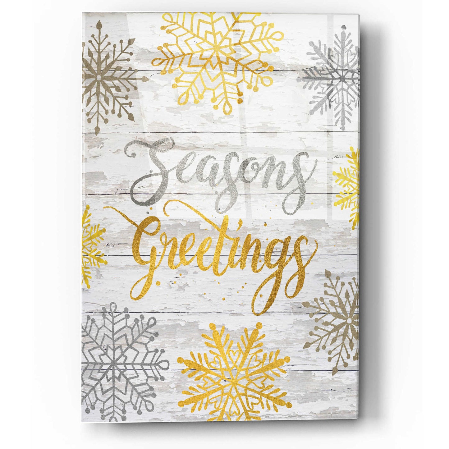 Epic Art 'Seasons Greetings Snowflakes' by Cindy Jacobs, Acrylic Glass Wall Art,12x16