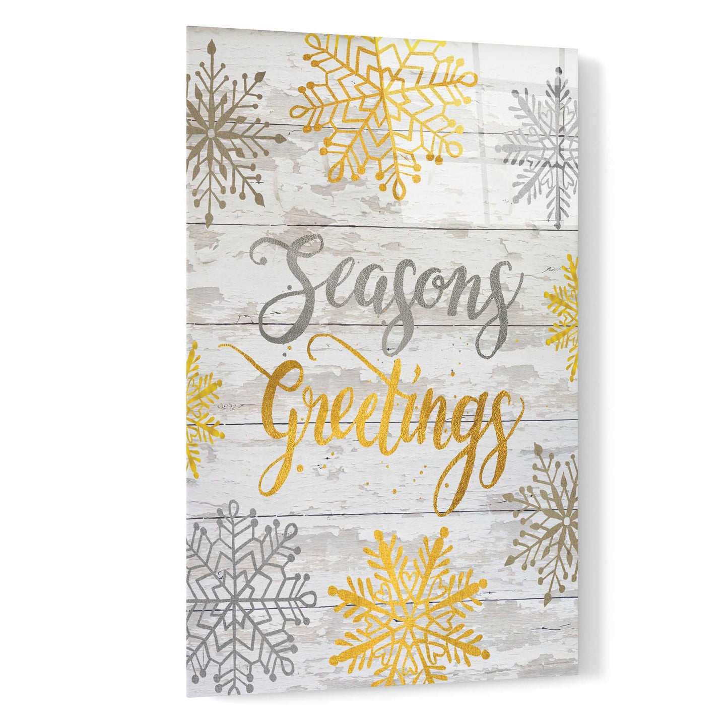 Epic Art 'Seasons Greetings Snowflakes' by Cindy Jacobs, Acrylic Glass Wall Art,16x24