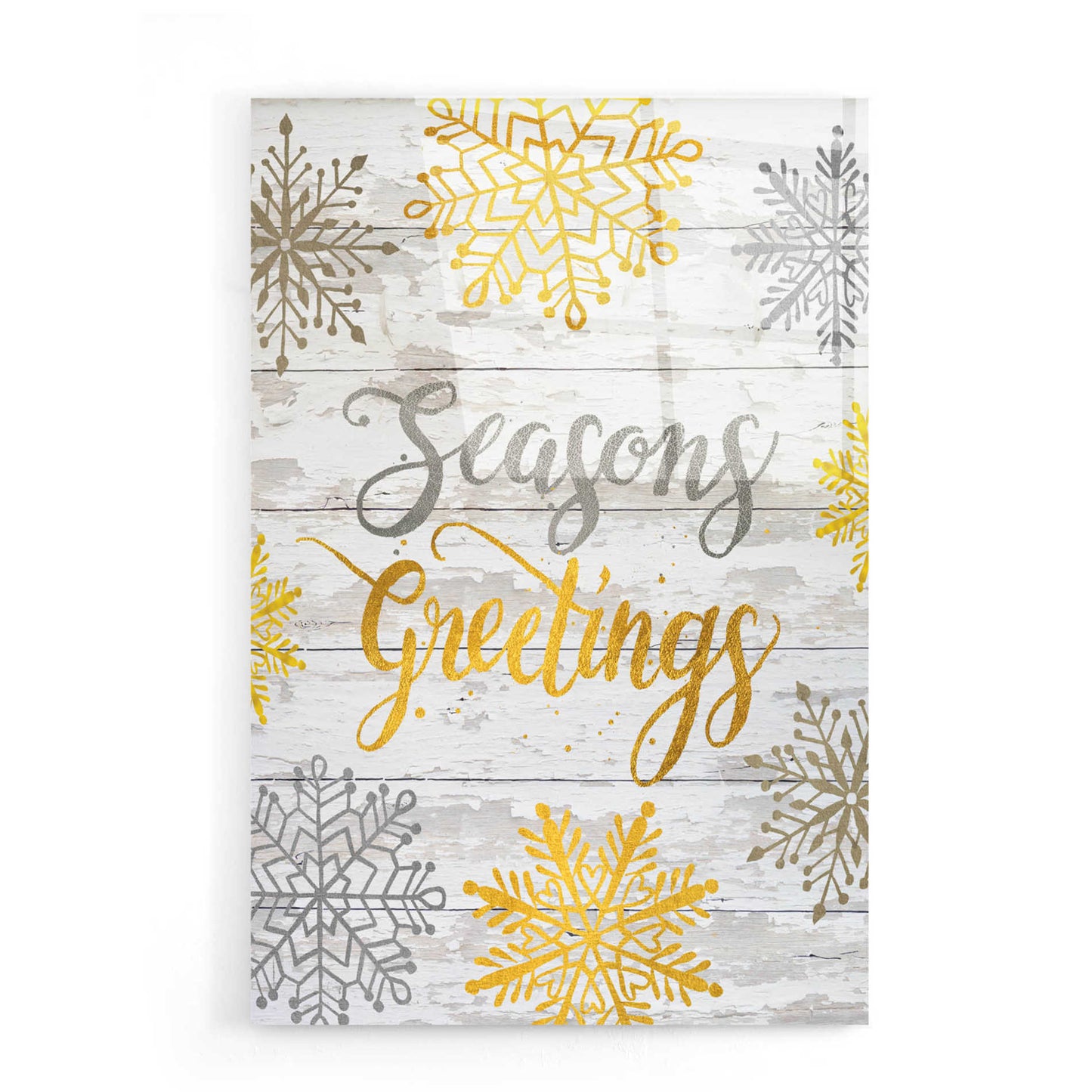 Epic Art 'Seasons Greetings Snowflakes' by Cindy Jacobs, Acrylic Glass Wall Art,16x24