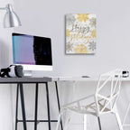 Epic Art 'Happy Holidays Snowflakes' by Cindy Jacobs, Acrylic Glass Wall Art,12x16