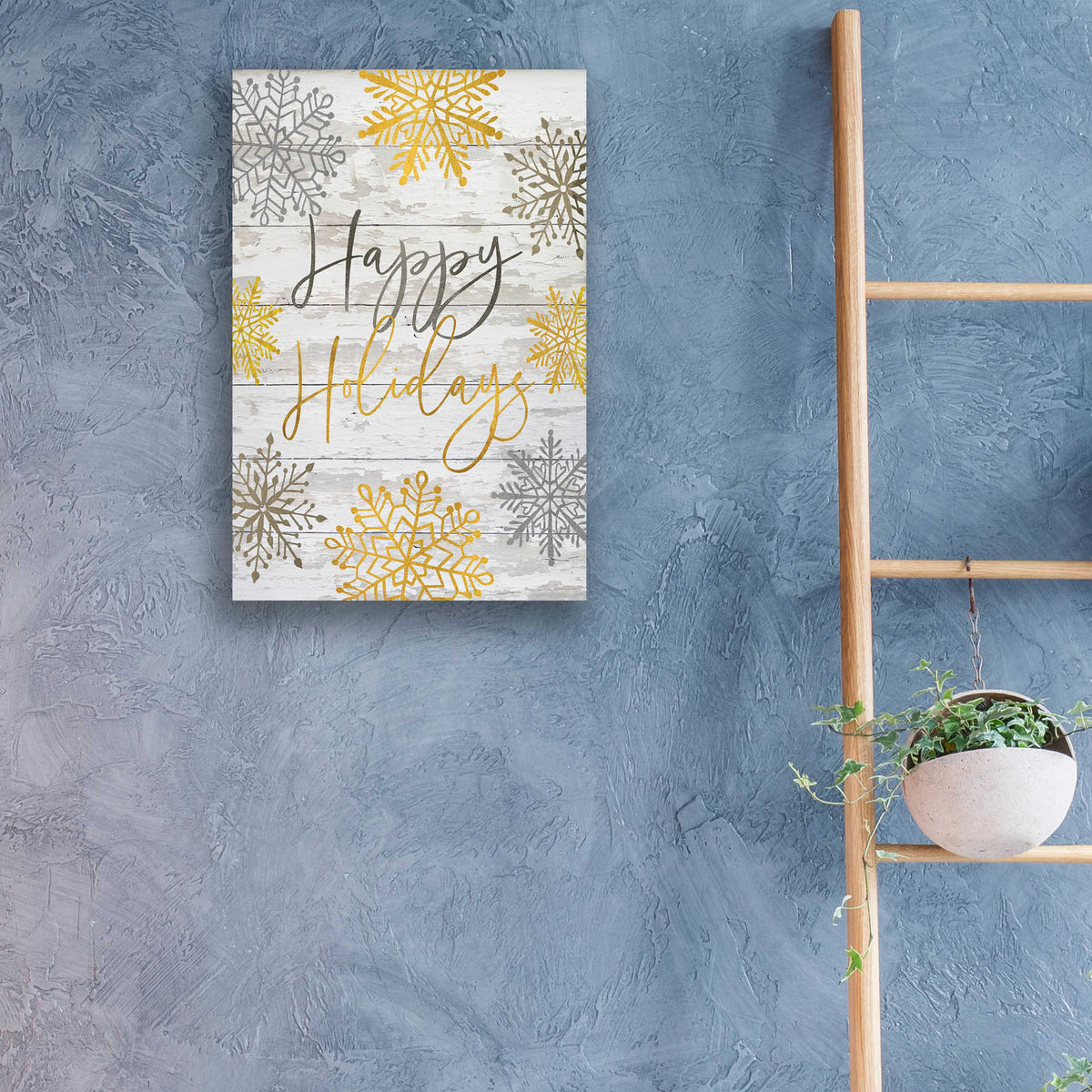 Epic Art 'Happy Holidays Snowflakes' by Cindy Jacobs, Acrylic Glass Wall Art,16x24