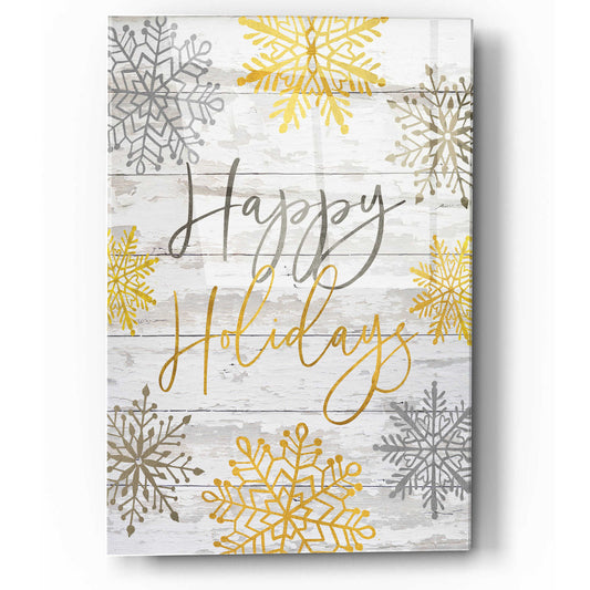 Epic Art 'Happy Holidays Snowflakes' by Cindy Jacobs, Acrylic Glass Wall Art