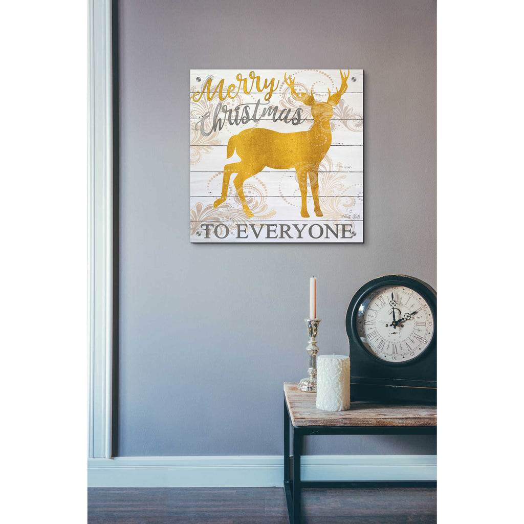 Epic Art 'Merry Christmas to Everyone Deer' by Cindy Jacobs, Acrylic Glass Wall Art,24x24