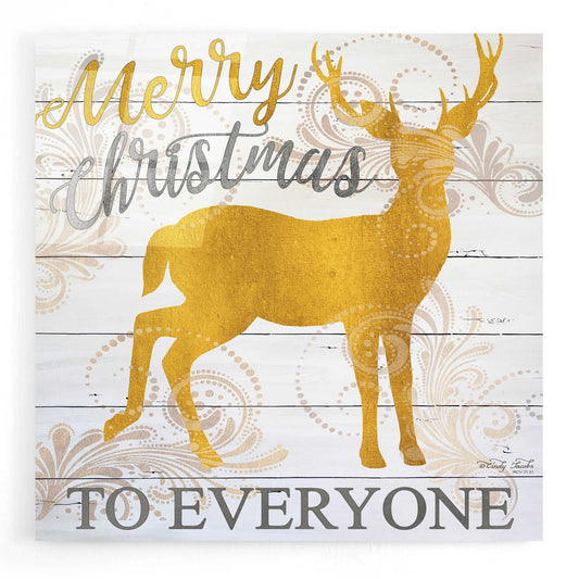 Epic Art 'Merry Christmas to Everyone Deer' by Cindy Jacobs, Acrylic Glass Wall Art