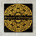 Epic Art 'Season's Greetings Mandala II' by Cindy Jacobs, Acrylic Glass Wall Art,12x12