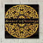 Epic Art 'Season's Greetings Mandala II' by Cindy Jacobs, Acrylic Glass Wall Art,12x12