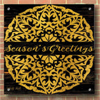 Epic Art 'Season's Greetings Mandala II' by Cindy Jacobs, Acrylic Glass Wall Art,36x36