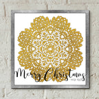 Epic Art 'Merry Christmas Mandala' by Cindy Jacobs, Acrylic Glass Wall Art,12x12