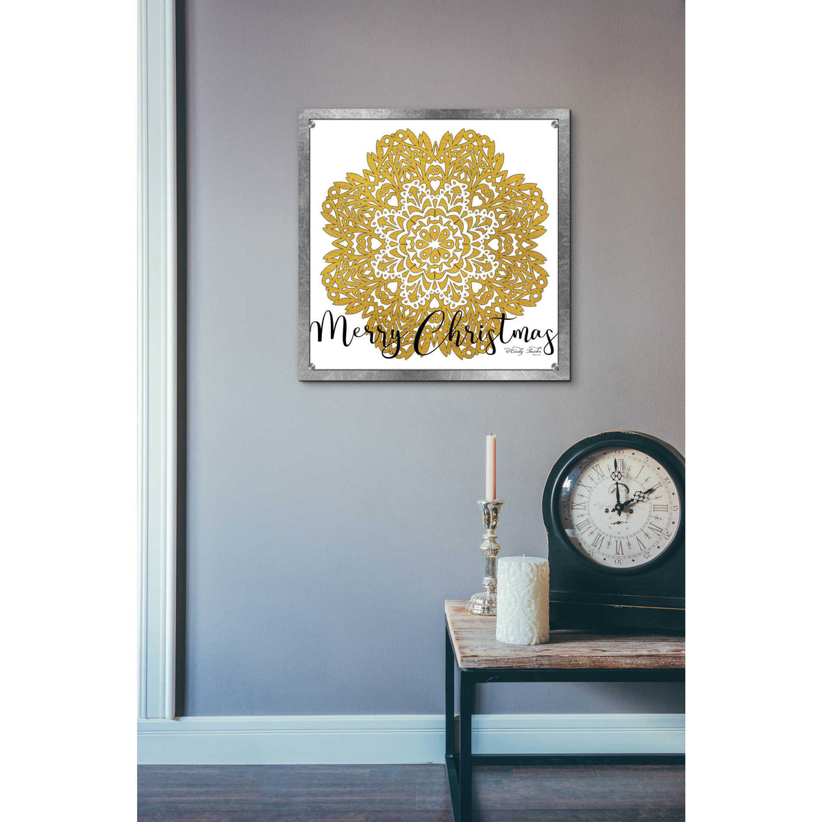 Epic Art 'Merry Christmas Mandala' by Cindy Jacobs, Acrylic Glass Wall Art,24x24